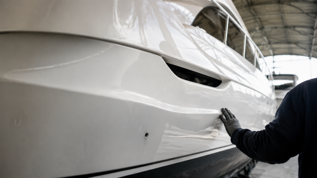 Boat and Yacht Fiberglass and Gelcoat Repair in Mallorca Finished fiberglass and gelcoat yacht repair in Mallorca