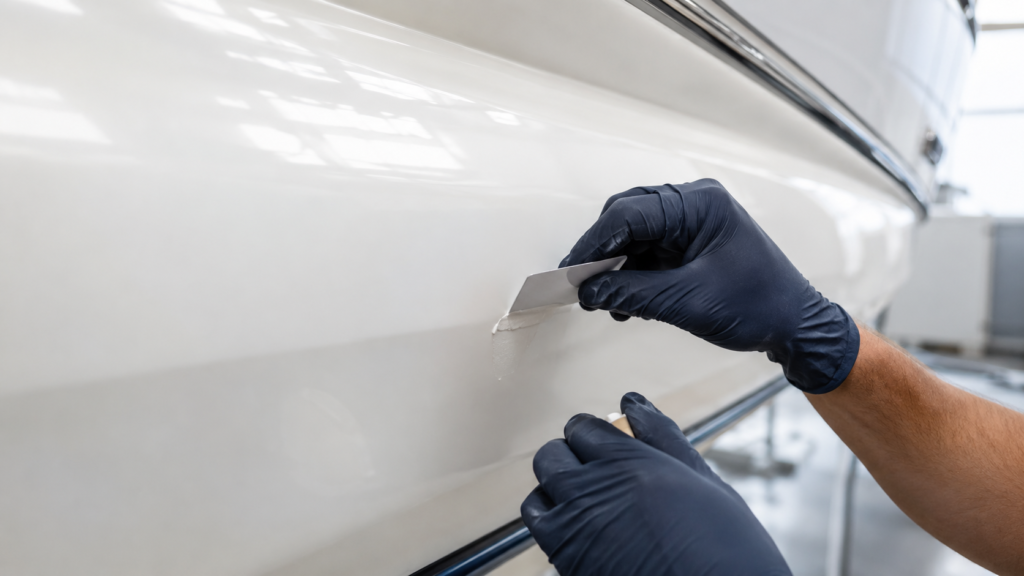 Boat and Yacht Fiberglass and Gelcoat Repair in Mallorca Professional yacht gelcoat repair and colour matching in Mallorca